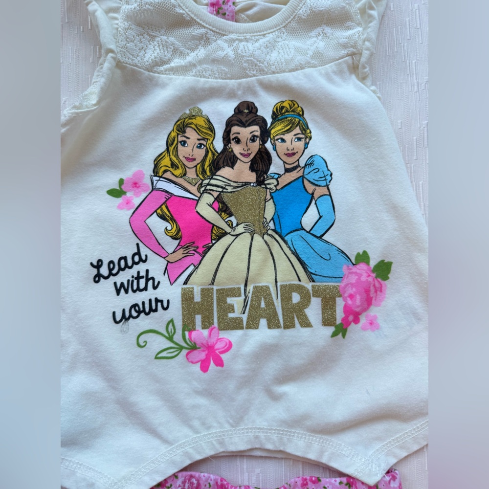 Disney Princess Ariel 4PC Outfit Set Girls Size 4T EUC Summer Set - Picture 6 of 9